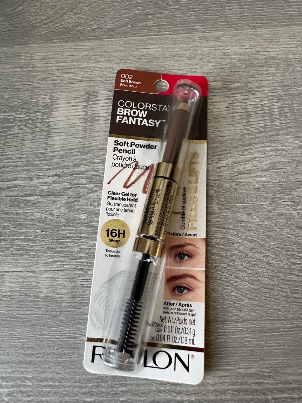 Revlon Brow Pencil in Soft Brown with Black Spoolie